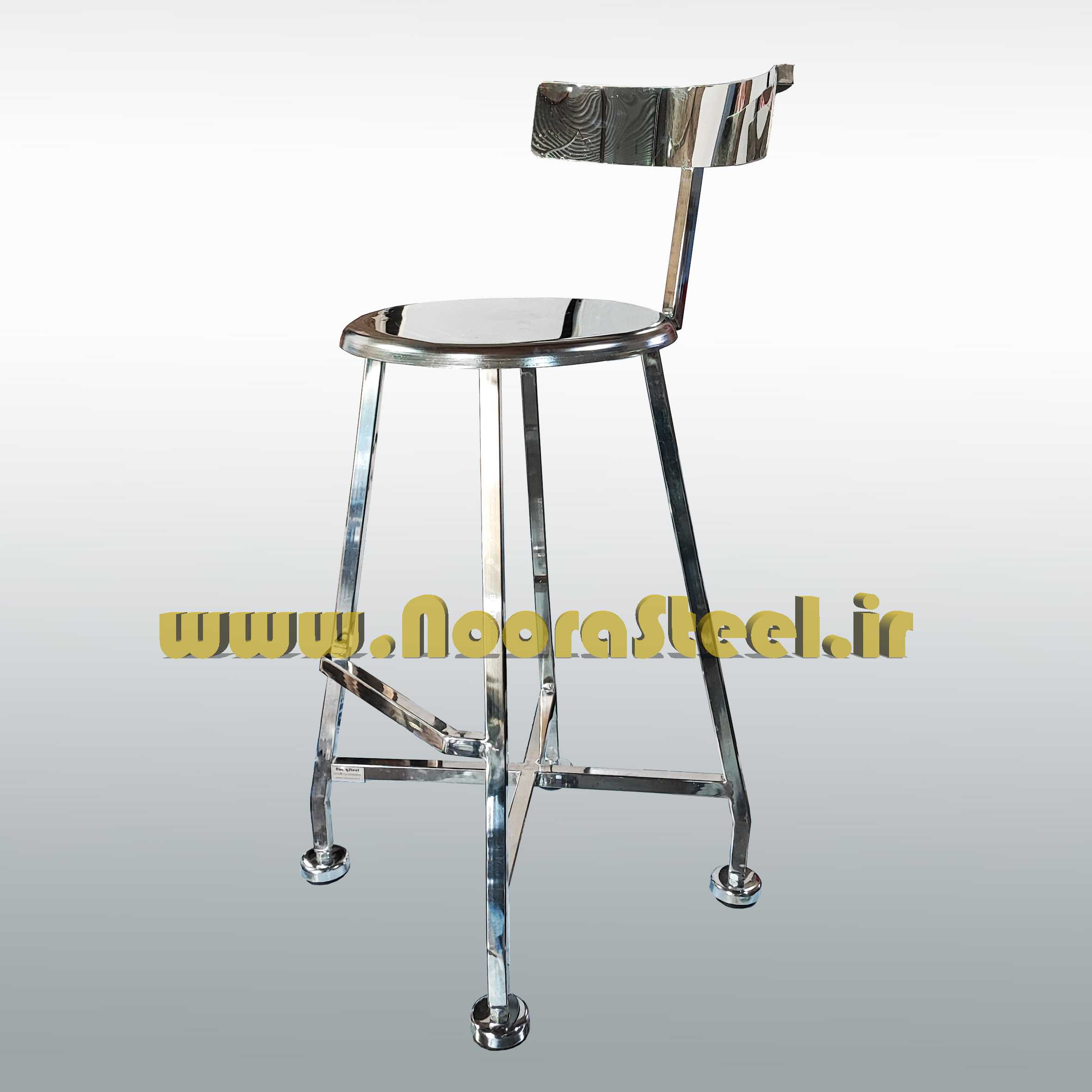صندلی استیل ثابت - صندلی استیل ثابت با تکیه گاه